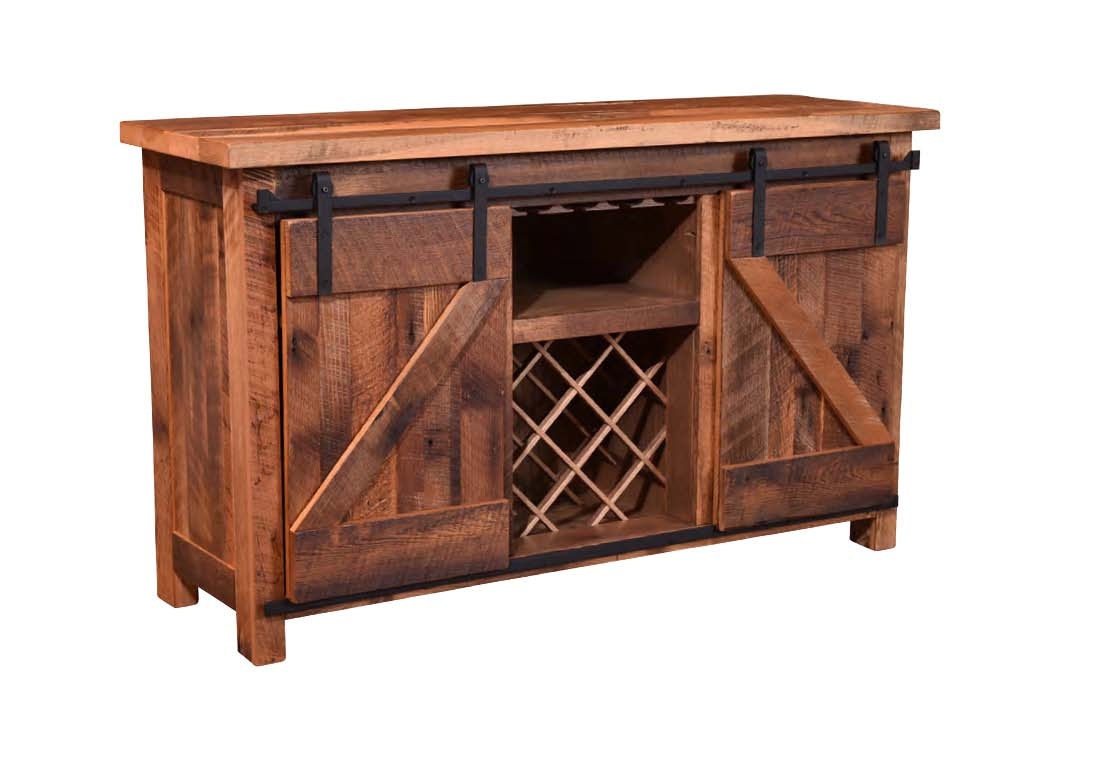 Urban Barnwood Furniture Casual Dining Barn Door Wine Server w